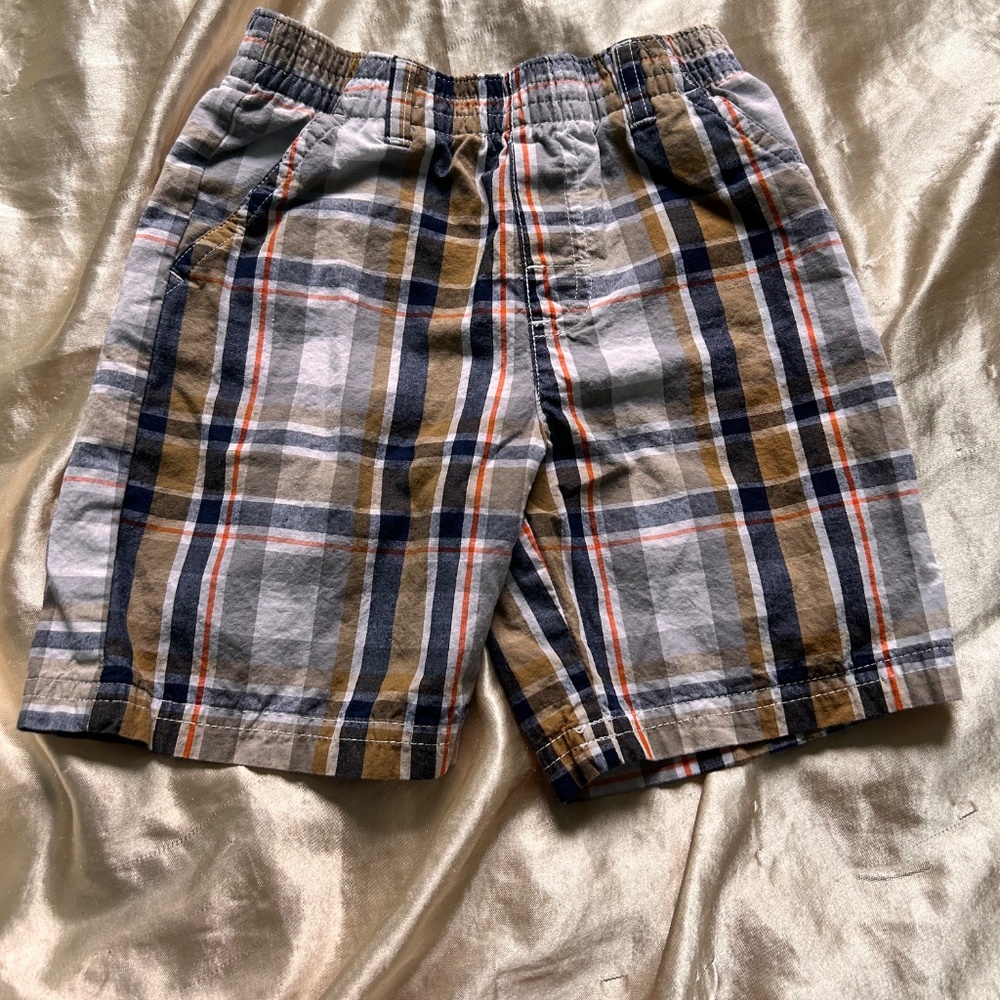 Garanimals Toddler Boys Dark Kahki & Navy Blue Flat Front Pull-On Shorts Size 3T - Picture 4 of 8